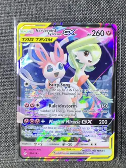 Pokemon TCG Gardevoir & Sylveon GX Holo Card 130/214 Tag Team Unbroken Bonds - Image 1