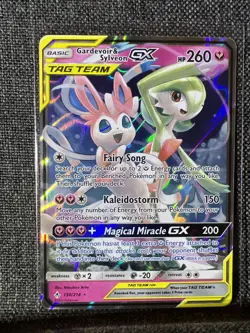 Pokemon TCG Gardevoir & Sylveon GX Holo Card 130/214 Tag Team Unbroken Bonds - Image 2