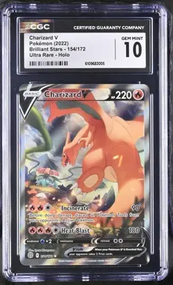 Pokemon Brilliant Stars Charizard V Alt art 154/172 CGC GEM MINT 10! - Image 1