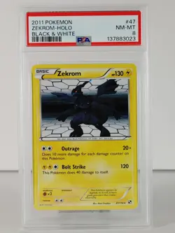 Zekrom - Black & White - POKEMON 47/114 - Holo Rare - 2011 - PSA 8 - Image 1