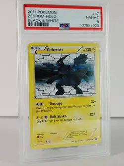 Zekrom - Black & White - POKEMON 47/114 - Holo Rare - 2011 - PSA 8 - Image 2