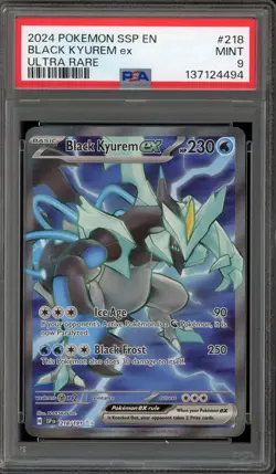 Pokemon Black Kyurem ex Surging Sparks Ultra Rare #218 PSA 9 Mint - Image 1