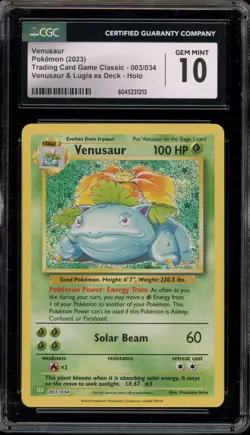 Pokemon Venusaur Classic Venusaur & Lugia ex Deck Holo #003 CGC 10 Gem Mint - Image 1