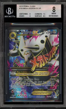 Pokemon M Aggron EX XY Primal Clash Full Art #154 BGS 8 - Image 1