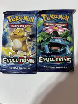 Pokemon TCG, XY Evolutions, Bundle of 2 Booster Packs. Factory Sealed - Image 1