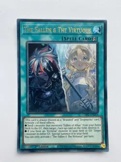 YUGIOH Ultra Rare The Fallen & The Virtuous CH01-EN019 1st Edition - Image 1
