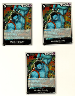 Set Of 3 Monkey D Luffy OP07-091 500 Years In The Future One Piece Trading Card - Image 3