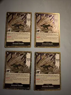 X4 Ground Death OP14-096 The Azure Sea's Seven Foil English One Piece R Rare - Image 1