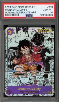 One Piece CCG Monkey.D.Luffy Manga Alternate Art OP09-119 PSA 10 Gem Mint - Image 1