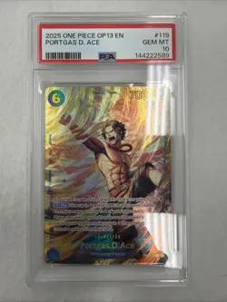Portgas D. Ace OP13-119 Carrying On His Will One Piece Card Game PSA 10 - Image 1
