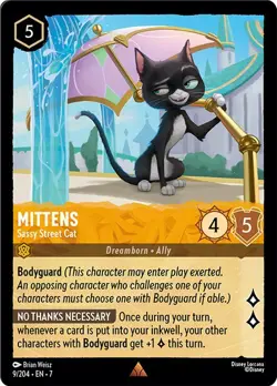 Mittens - Sassy Street Cat - Archazia's Island #9 - Bolt - Lorcana - NM - Image 1