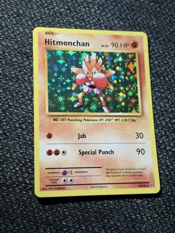Pokemon TCG Hitmonchan Evolutions Holo Rare Card 62/108 - Image 2