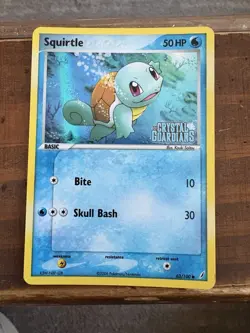 Pokemon TCG Squirtle Stamped Reverse Holo Card 63/100 EX Crystal Guardians LP- - Image 1