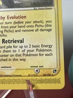 Pokemon TCG Sandstorm Pichu Card 20/100 Regular Minty Front - Image 5
