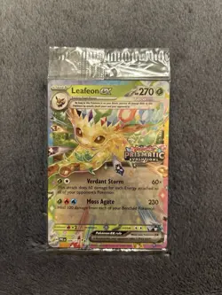 Pokemon TCG Prismatic Evolutions Leafeon ex 006/131 Stamped Promo Card Sealed - Image 1