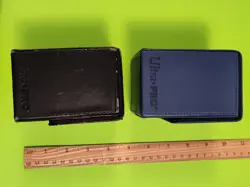 2 Magic the Gathering leather deck boxes 1 blue drop and 1 black skull - Image 4