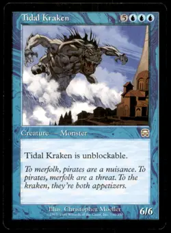 MTG Tidal Kraken LP Light Play Mercadian Masques [4010] - Image 1