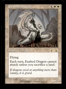 Exalted Dragon LP Light Play Exodus MTG [6257] - Image 1
