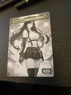 Tifa Lockhart Hand Drawn Altered Art Magic Gathering Final Fantasy FF7 Inked - Image 3