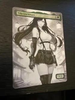 Tifa Lockhart Hand Drawn Altered Art Magic Gathering Final Fantasy FF7 Inked - Image 4