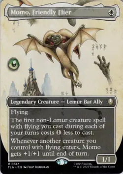 MTG Momo, Friendly Flier (Borderless) (317) | NM | Avatar {TLA} - Image 1