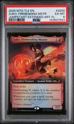 2025 MTG Avatar Zuko, Firebending Master Extended Art Foil #200 PSA 6 - Image 1