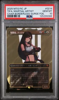 PSA 10 Magic the Gathering Tifa, Martial Artist Surge Foil 214 Final Fantasy - Image 1