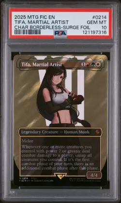 PSA 10 MTG FINAL FANTASY SURGE FOIL COMMANDER #0214 TIFA, MARTIAL ARTIST 2025 - Image 1