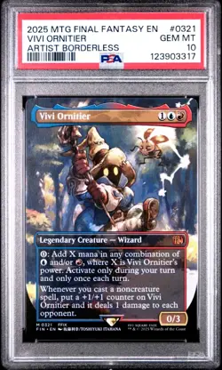 Vivi Ornitier 2025 MTG Final Fantasy #0321 Artist Borderless PSA 10 - Image 1