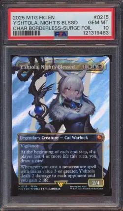 2025 MTG FINAL FANTASY Y'SHTOLA NIGHT'S BLESSED 0215 SURGE FOIL PSA 10! - Image 1