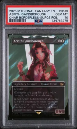 2025 MTG FINAL FANTASY #0519 AERITH GAINSBOROUGH PSA 10 - Image 1