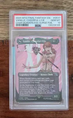 2025 MTG Final Fantasy Borderless Surge Foil #0537 Vanille Cheerful L'cie PSA 10 - Image 1