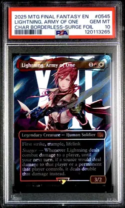 2025 MTG Final Fantasy LIGHTNING, ARMY OF ONE * Character Surge Foil * PSA 10 - Image 1