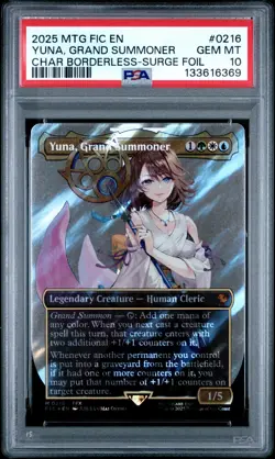 2025 MTG FINAL FANTASY COMMANDER #0216 YUNA, GRAND SUMMONER PSA 10 - Image 1