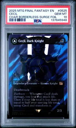 2025 MTG Final Fantasy Cecil Dark Knight Borderless Surge Foil 0525 PSA 10 - Image 1