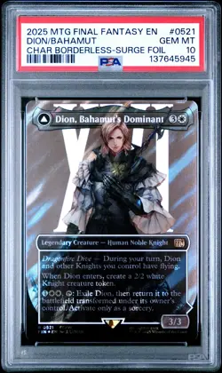 2025 MTG Final Fantasy Dion Bahamut's Dominant Borderless Surge Foil 0521 PSA 10 - Image 1