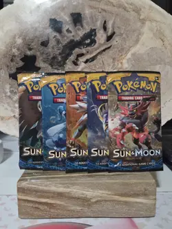 (Lot of 5) Pokemon TCG: Sun And Moon Base Booster Pack Factory Sealed - Image 1