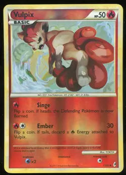 Pokemon TCG Vulpix Holo Common HG&SS Call Of Legends 75/95 LP - Image 1