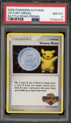 Pokemon Victory Medal 2009 Battle Road Autumn Promo PSA 8 - Image 1
