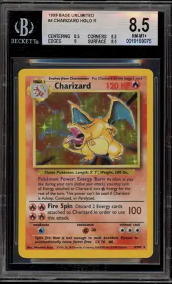 Pokemon Charizard Base Set Unlimited Holo Rare #4 BGS 8.5 - Image 1