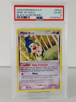 Mime Jr. - Cosmo Holo/swirl - DP Black Star Promo - POKEMON - DP22 - 2006 PSA 6 - Image 2
