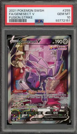 Pokemon Genesect V Fusion Strike Full Alt Art #255 PSA 10 Gem Mint - Image 1