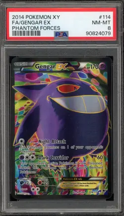 Pokemon Gengar EX XY Phantom Forces Full Art #114 PSA 8 - Image 1