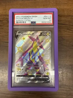 2021 PSA 10 Toxtricity V FA Full Art #SV112 Shiny Vault Pokemon Shining Fates - Image 1