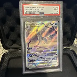 Pokemon TCG Glaceon VSTAR GG40/GG70 Crown Zenith: Galarian Gallery Holo PSA 9 - Image 1