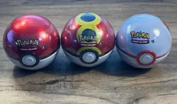 3x Pokemon TCG PokeBall Tins Factory Sealed C25, D25, E25 - Image 1