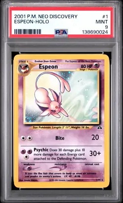 2001 POKEMON NEO DISCOVERY #1 ESPEON-HOLO PSA 9 - Image 1