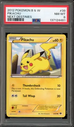 Pokemon Pikachu Next Destinies #39 PSA 8 - Image 1