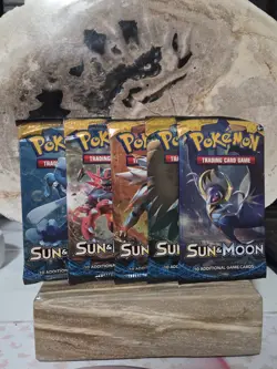 (Lot of 5) Pokemon TCG: Sun And Moon Base Booster Pack Factory Sealed - Image 1