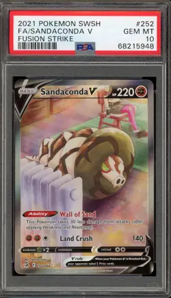 Pokemon Sandaconda V Fusion Strike Full Alt Art #252 PSA 10 Gem Mint - Image 1